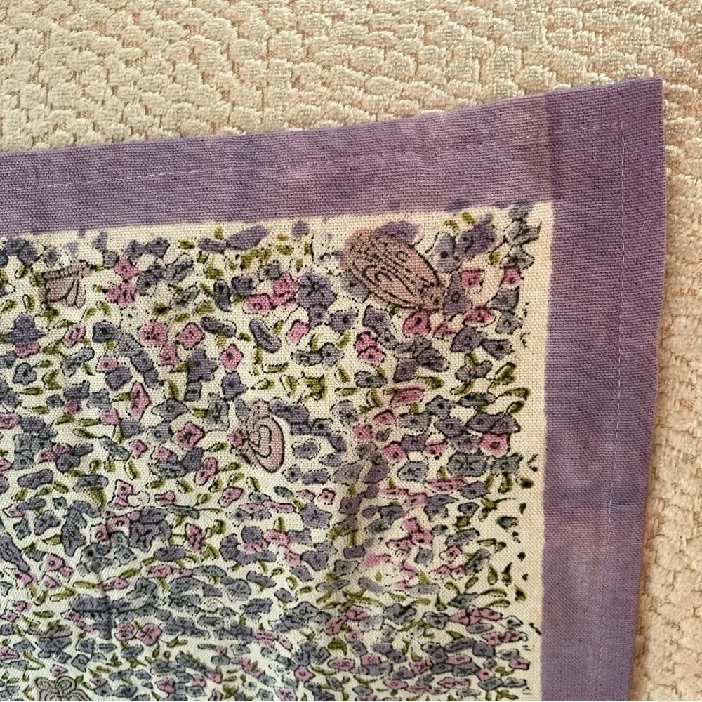 Couleur Nature Placemats Napkins  (5) Purple Flowers Butterfly Cottagecore